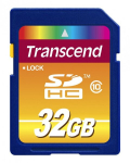 Transcend 32GB SDHC, klass 10