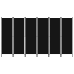 vidaXL 6 paneeliga ruumijagaja, must, 300 x 180 cm