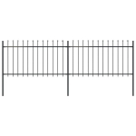 vidaXL terava otsaga aed, terasest, 3,4 x 1 m, must