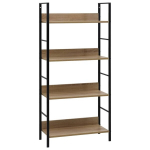 vidaXL 4-korruseline raamaturiiul tamm 60x27,6x124,5cm, puitlaastplaat