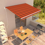 vidaXL automaatselt sisset&otilde;mmatav varikatus 400x300 cm, oranž ja pruun