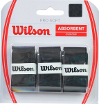 Tennisereketi m&auml;his Wilson Pro Soft Absorbent Overgrip, must, 3 tk