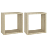 Sieninės lentynos, 30x15x30 cm, 2 vnt, rudos, Ruda