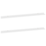 vidaXL seinariiulid, 2 tk, valge, 115 x 9 x 3 cm