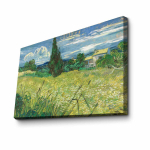 Reproduktsioon Green Wheat Field with Cypress