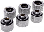 Alphacool Fitting 1/4" - 16mm, 6-pack, Chrome (17384)