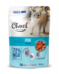 Chuck Pouch Adult with Fish konserv kassidele tuunikalaga kastmes, 100 g x 24 tk