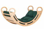 Puidust kiiktool, rocker Montessori, roheline, 100 cm