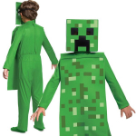 Kost&uuml;&uuml;m Minecraft Halloween Creeper maskeering 137-149 cm (10-12 aastat)