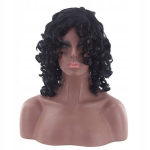 Parukas, mustad l&uuml;hikesed lokkis juuksed, W21