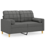 vidaXL 2-kohaline diivan patjadega, tumehall, 120 cm, kangas