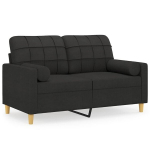 vidaXL 2-kohaline diivan patjadega, must, 120 cm, kangas
