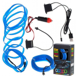 LED v&auml;lisvalgustus autole / auto USB / 12V riba 5 m sinine
