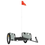 vidaXL jalgratta j&auml;relk&auml;ru, hall, oxford kangas ja raud