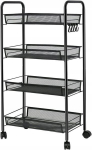 Mobiilne ratastel riiul Moderno, must 27 x 44 x 83 cm