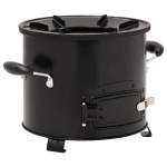 vidaXL matka puupliit, must, 36 x 26 x 22,5 cm, metall