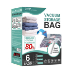 Vaakumkotid riietele pumbaga, 6 tk