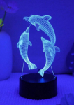 3D LED-&ouml;&ouml;lamp Dolphin
