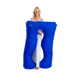 U-kujuline magamis- ja toitmispadi rasedatele, sinine, 100x150cm