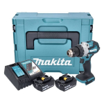 Makita DHP 489 RTJ akul&ouml;&ouml;ktrell 18 V 73 Nm + 2x akut 5,0 Ah + laadija + Makpac