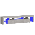 vidaXL telerialus LED-tuledega, betoonhall, 200x36,5x40 cm