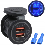 Laadimispesa ME Premium, 5V, Qc Įkrovimo Lizdas 2x Usb 3.0a Quick Charge 2x Usb 3.0a Quick Charge, Universalus, Juodas, ME Premium
