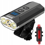 LED jalgrattatule komplekt 1000lm taga- ja eesmised tuled koos akupangaga