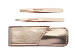 Pintsettide komplekt Tweezerman Rosegold Petite: terava otsaga pintsetid, 1 tk. + kaldpintsetid, 1 tk. + juhtum
