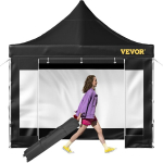 PVC varjualune l&auml;bipaistvate seintega Vevor, must, 3x3m