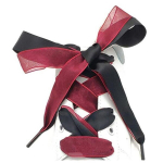 Topelt laiad musta paelaga kingapaelad 20 mm 80 cm, tumepunane