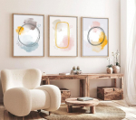 Dekoratyvinis įrėmintas MDF tapyba (3 vienetai) Huhu125 - 30 x 40