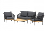 Aiam&ouml;&ouml;bli komplekt Andorra laud, diivan ja 2 tooli, must