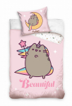 Puuvillane voodipesu 160x200 Pusheen &Uuml;kssarvik roosa