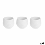 Lilled potid - IBERGARDEN - 4 tk - Plastik - Valge - 16,5 x 16,5 x 14,5 cm