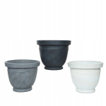 &Uuml;mmargune plastikust lillepott, sile 33 cm