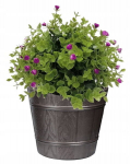 Puidust &uuml;mmargune lillepott 17 cm grafiit