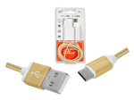 PS USB -microUSB kaabel 2m kuldne punutud kaabel