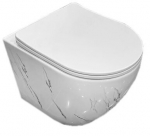 Seinasisene wc-pott 3423-71 kaunistatud, aeglaselt sulguva kaanega