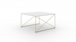 Kohvilaud Furniture Nelia, valge/kuldne
