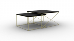 2-osaline kohvilaudade komplekt ADRK Furniture Licco, must/kuldne