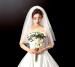 Juuksed Pulmaloor Valge Topelt 84 cm T&uuml;ll