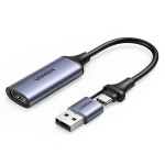 Ugreen CM489 40189 HDMI-adapter (emane) &ndash; USB-A / USB-C (isane) &ndash; hall