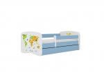 Lastevoodi ilma madratsita/sahtliga Kocot Kids BabyDreams Blue map, sinine