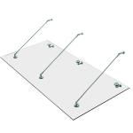 HOMCOM varikatus klaasist varikatus ukse varikatus karastatud klaasist (ESG) roostevabast terasest l&auml;bipaistev klaas 3 suurust (200x90cm) (L)