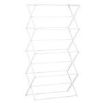Kokkupandav pesukuivatusrest, 8-tasandiline tornkuivati, pesukuivatusrest, kuivatusrest, metallist, plastikust, valge, 74 x 35 x 144 cm