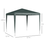 Outsunny paviljon 2,7 x 2,7 m peotelk aiamaja aiamaja aiamaja telk r&otilde;dule, terrassile, teras, teras, tumeroheline