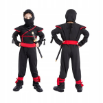 Ninja kost&uuml;&uuml;m poisile maskeering halloween s&otilde;dalane karneval xl