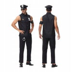 Politseiniku kost&uuml;&uuml;m meestele korrakaitseametniku maskeering halloween karneval xl