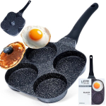 Graniidist nelja auguga pann munadele Black Line 19 cm
