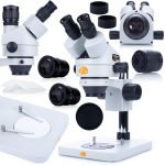 Mikroskoop Rosfix Mercury Pro MSMP-T-PS1 &ndash; Trinokulaarne pea, Suurendus 7x&ndash;45x, C-Mount liides